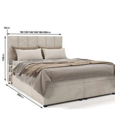Hotelová posteľ DELTA 1 - 180x200, béžová