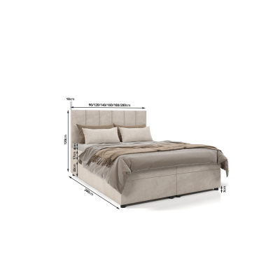 Hotelová posteľ DELTA 1 - 180x200, béžová