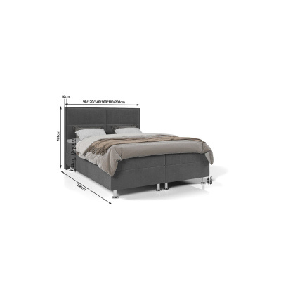 Boxspringová posteľ FIXIE - 140x200, šedá