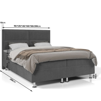 Boxspringová posteľ FIXIE - 140x200, hnedá