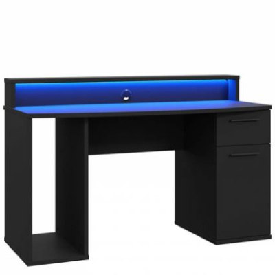 Stôl na PC s LED osvetlením FIEL - čierny