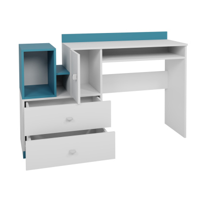 Počítačový stolík do detskej izby HARKA - biely / modrý