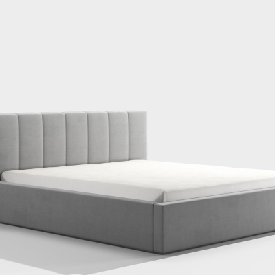 Manželská posteľ s úložným priestorom a roštom NEITRA - 180x200, šedá