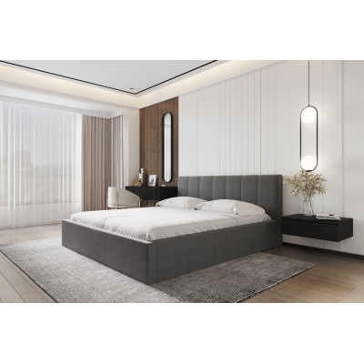 Manželská posteľ s úložným priestorom a roštom NEITRA - 160x200, šedá
