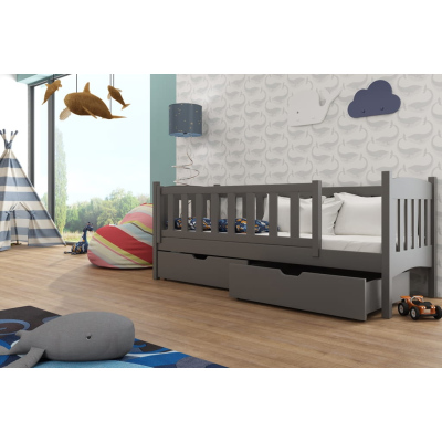 Detská posteľ so zábranou GERTA - 80x160, grafit