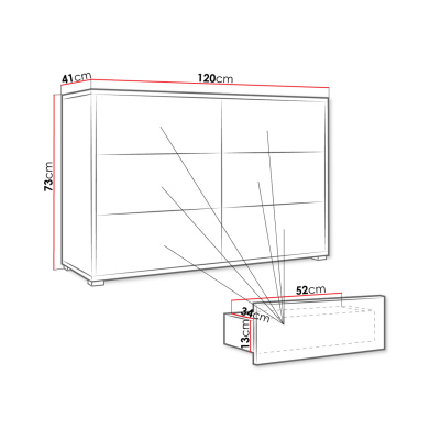 Komoda so zásuvkami FILA - biela