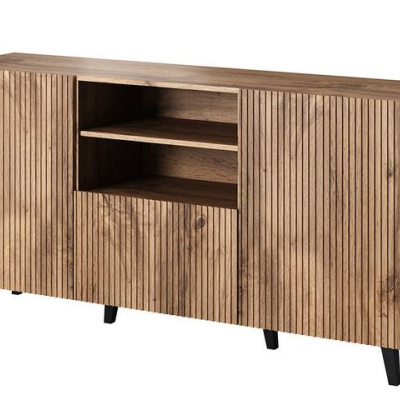 Designová kombinovaná komoda HAER 1 - dub wotan / černá