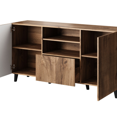 Designová kombinovaná komoda HAER 1 - dub wotan / černá