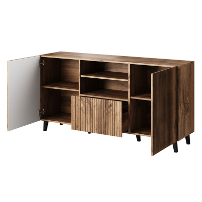Designová kombinovaná komoda HAER 1 - dub wotan / černá