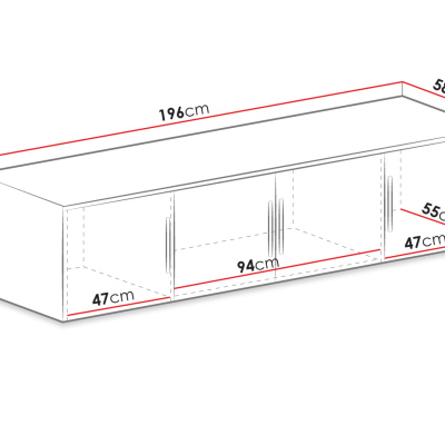 Nadstavba na šatníkovú skriňu OFELIA D4 - šírka 196 cm, dub sonoma
