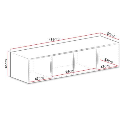 Nadstavba na šatníkovú skriňu OFELIA D4 - šírka 196 cm, dub sonoma
