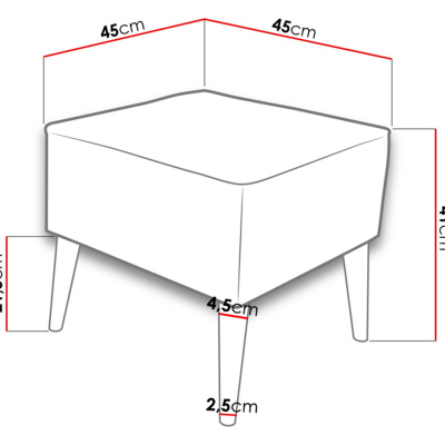 Taburetka LEVI - červená