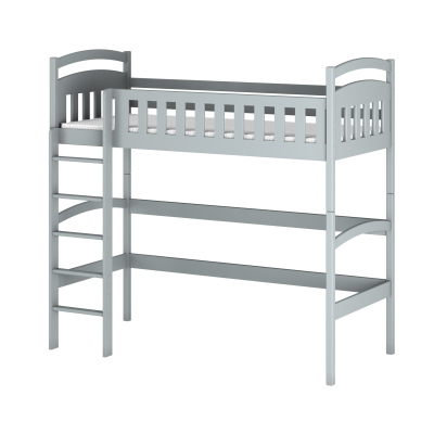 Detská jednolôžková posteľ s horným spaním MAAIKE - 80x200, šedá