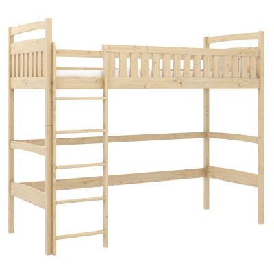 Detská jednolôžková posteľ s horným spaním MAAIKE - 80x200, borovica