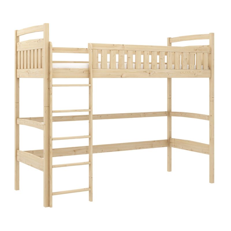 Detská jednolôžková posteľ s horným spaním MAAIKE - 80x200, borovica