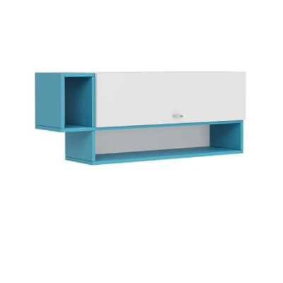 Závesná skrinka do detskej izby HARKA - biela / modrá