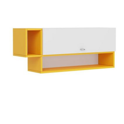 Závesná skrinka do detskej izby HARKA - biela / žltá