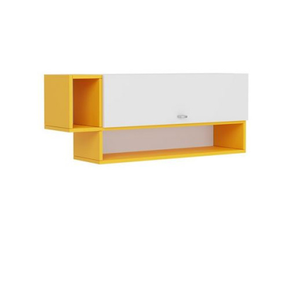 Závesná skrinka do detskej izby HARKA - biela / žltá