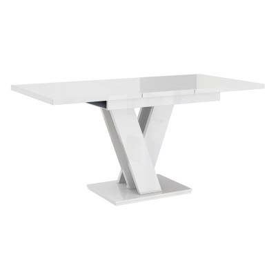 Rozkladací jedálenský stôl NAPUREN - betón / biely