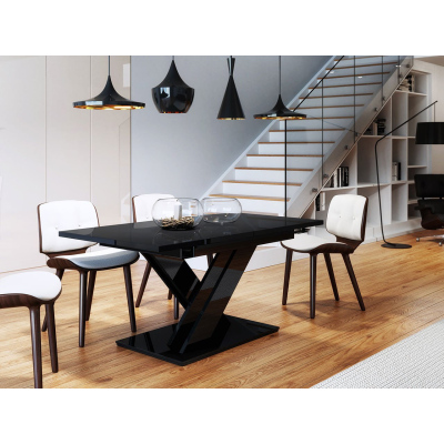 Kuchynský rozkladací stôl JORPE - lesklý čierny