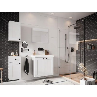 Kúpeľňový nábytok s umývadlom SYKE 3 - biely + batéria Economico ZDARMA
