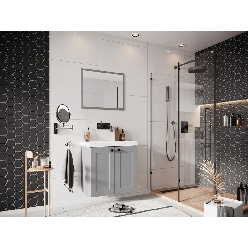 Kúpeľňový nábytok s umývadlom SYKE 5 - šedý + sifón a batéria Platino ZDARMA