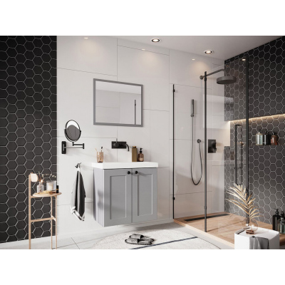 Kúpeľňový nábytok s umývadlom SYKE 5 - šedý + sifón a batéria Economico ZDARMA