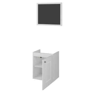 Kúpeľňová zostava ACHIM 4 - biela / lesklá biela + sifón a batéria Platino ZDARMA