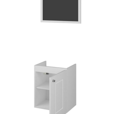 Kúpeľňová zostava ACHIM 4 - biela / lesklá biela + batéria Platino ZDARMA