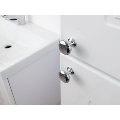 Kúpeľňová zostava ACHIM 3 - biela / lesklá biela + batéria Platino ZDARMA