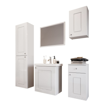 Kúpeľňový nábytok s umývadlom ACHIM 2 - biely / lesklý biely