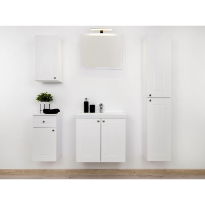 Kúpeľňová zostava ACHIM 1 - biela / lesklá biela + sifón a batéria Platino ZDARMA