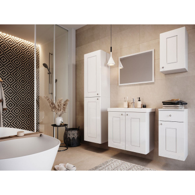 Kúpeľňový nábytok s umývadlom ACHIM 1 - biely / lesklý biely