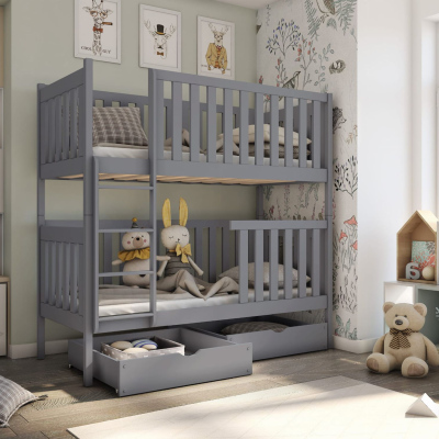 Detská posteľ so zásuvkami KARIN - 80x200, šedá