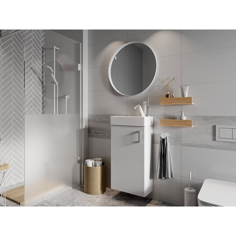 Kúpeľňový nábytok BISMARK - biely + sifón a batéria Economico ZDARMA