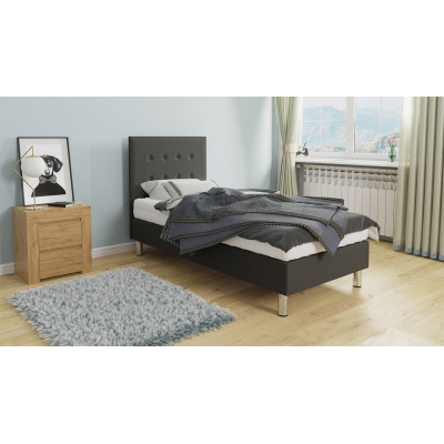 Kontinentálna jednolôžková posteľ 90x200 NECHLIN 1 - šedá