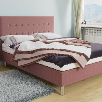 Kontinentálna manželská posteľ 140x200 NECHLIN 1 - ružová