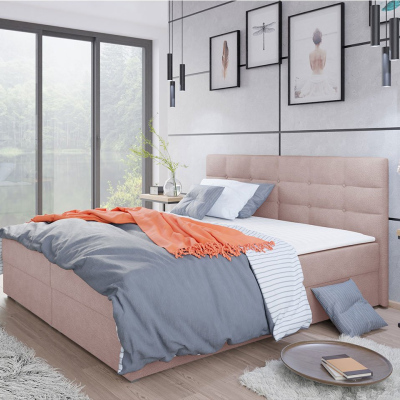Moderná hotelová posteľ 180x200 BALJA 1 - ružová + topper ZDARMA