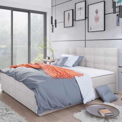 Hotelová posteľ s úložným priestorom 160x200 BALJA 2 - svetlá šedá + topper ZDARMA