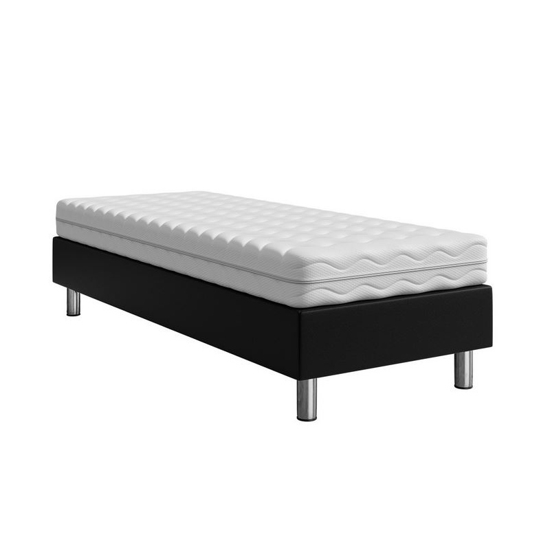Čalúnená jednolôžková posteľ 120x200 NECHLIN 2 - čierna ekokoža