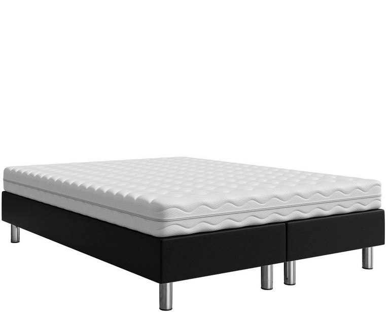 Čalúnená manželská posteľ 140x200 NECHLIN 2 - čierna ekokoža