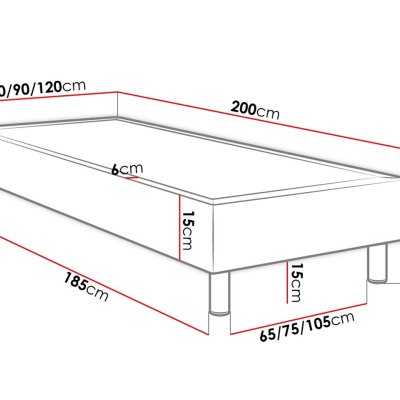 Čalúnená jednolôžková posteľ 120x200 NECHLIN 2 - čierna ekokoža