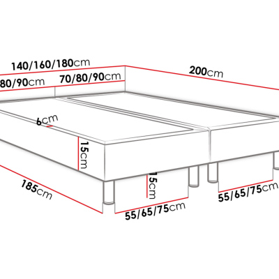 Čalúnená manželská posteľ 140x200 NECHLIN 2 - ružová