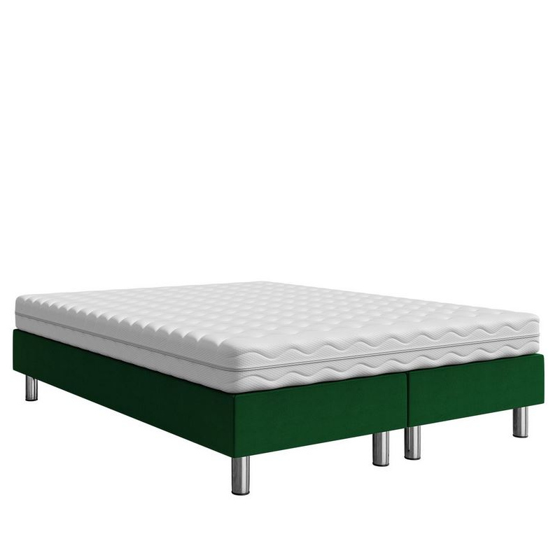 Čalúnená manželská posteľ 160x200 NECHLIN 2 - zelená