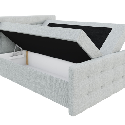 Americká čalúnená manželská posteľ 180x200 RANON 1 - šedá + topper ZDARMA
