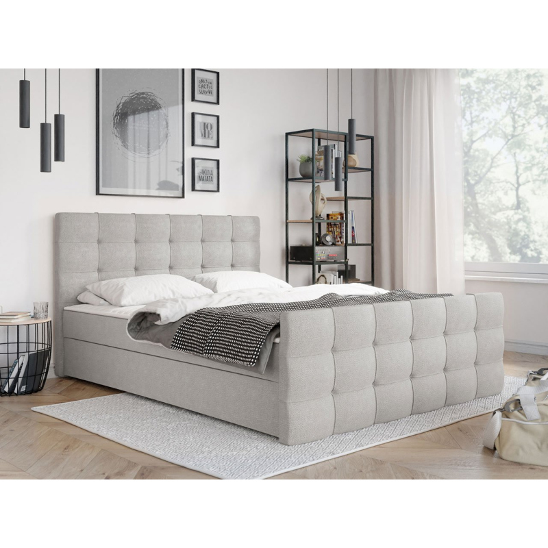 Americká manželská posteľ 180x200 RANON 2 - svetlá šedá + topper ZDARMA
