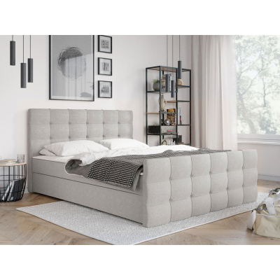 Americká manželská posteľ 160x200 RANON 2 - svetlá šedá + topper ZDARMA