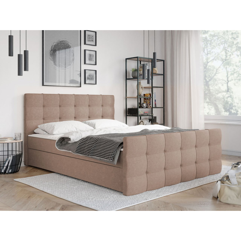 Americká manželská posteľ 160x200 RANON 2 - ružová + topper ZDARMA