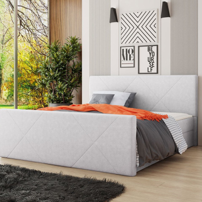 Americká posteľ s úložným priestorom 160x200 RANON 4 - svetlá šedá + topper ZDARMA