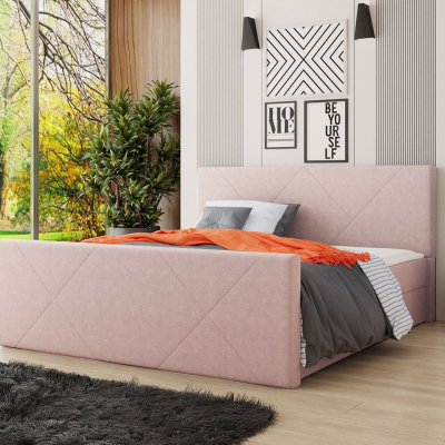 Americká posteľ s úložným priestorom 160x200 RANON 4 - ružová + topper ZDARMA